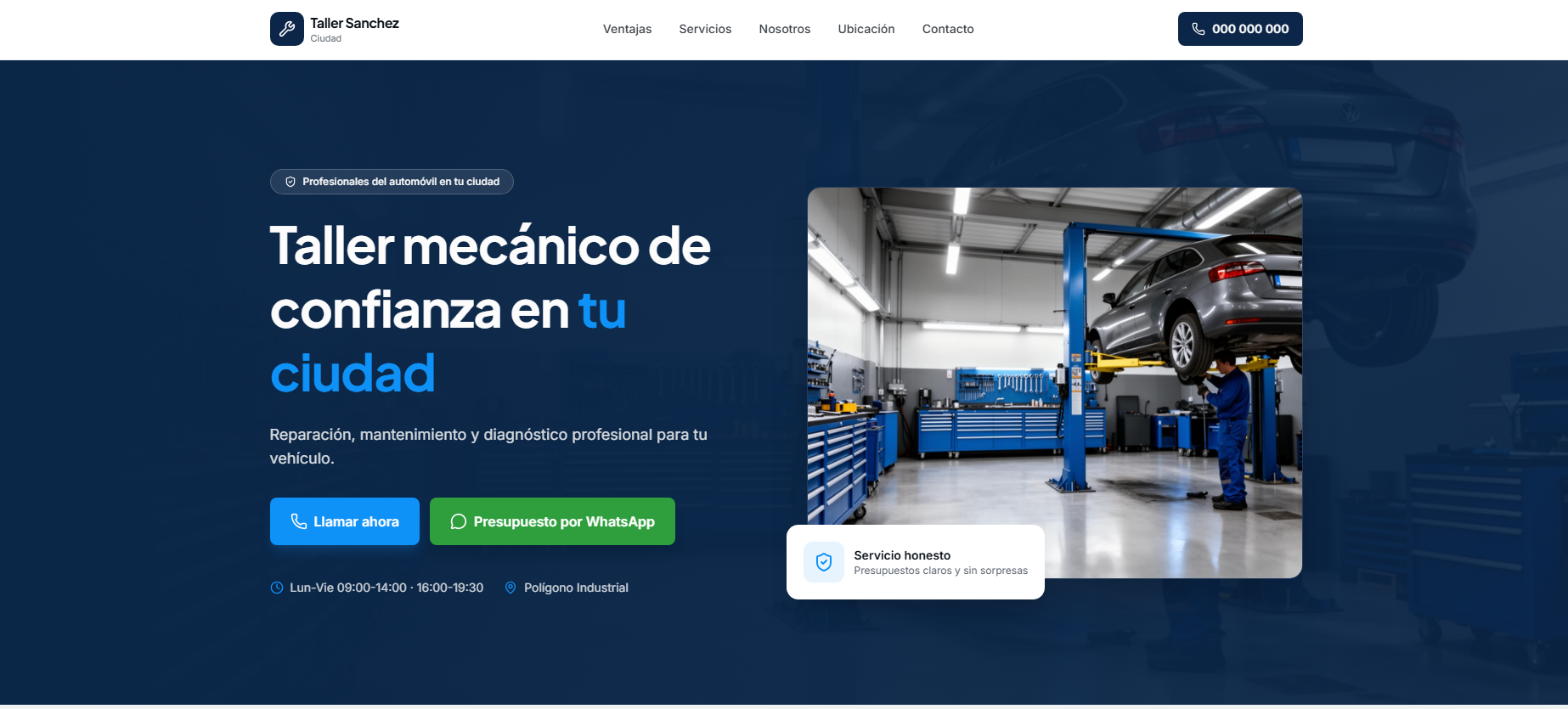 Demo web de Taller Sánchez