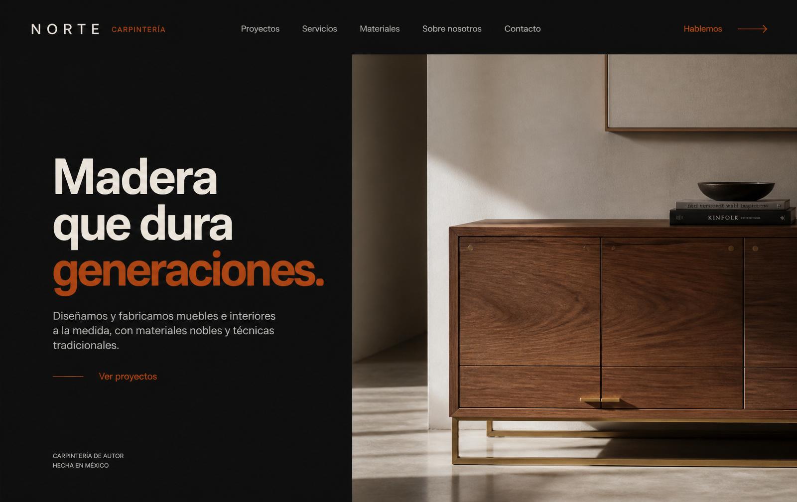 Captura de la web demo de NORTE Carpintería